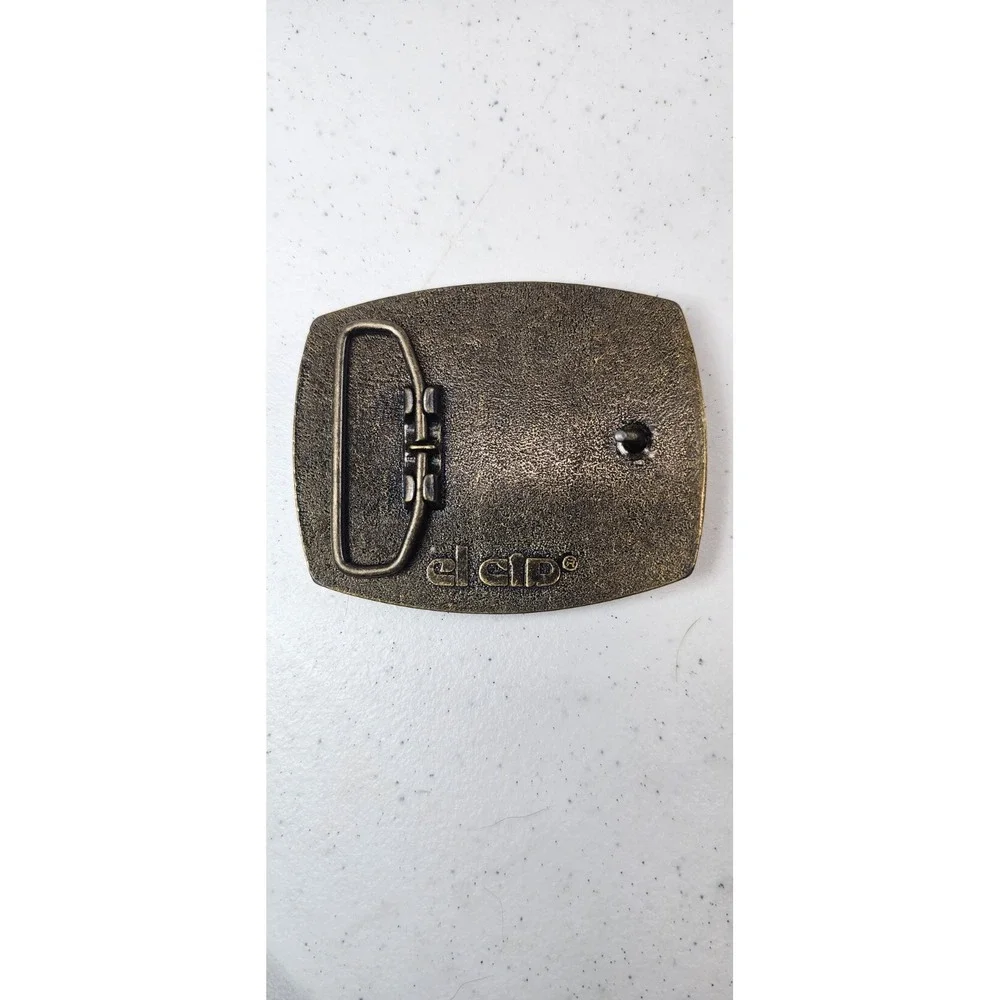 Vintage El Cid Truckpro Heavy Duty Professionals Bronze And‎ Leather Belt Buckle